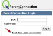 Parent Connect Login Screen